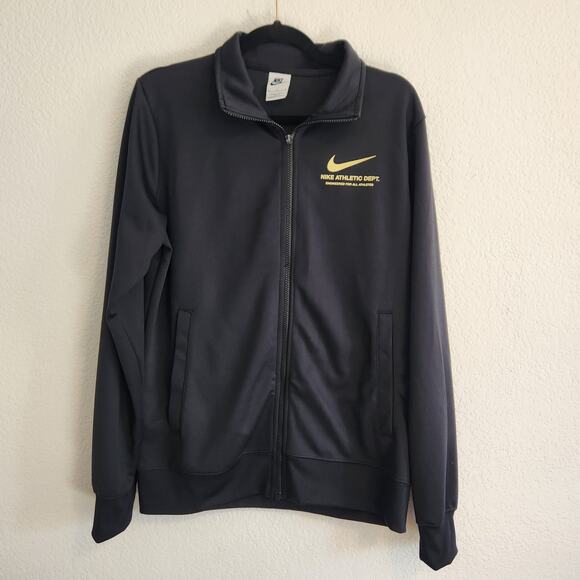 Nike Men's Size‎ Medium Black/Yellow Swoosh Athletic Dept. Jacket NEW - Picture 1 of 7